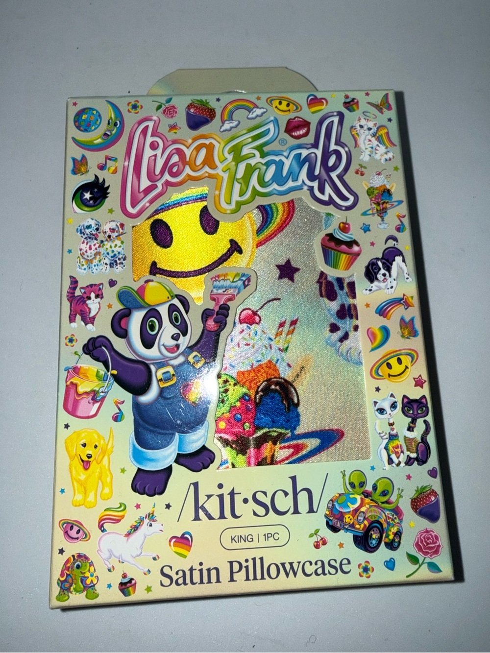 Lisa Frank Satin Pillowcase with hidden zipper
